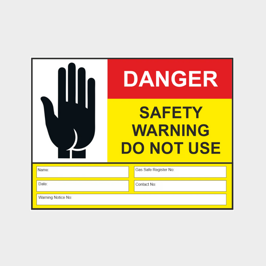 Danger Safety Warning - Label