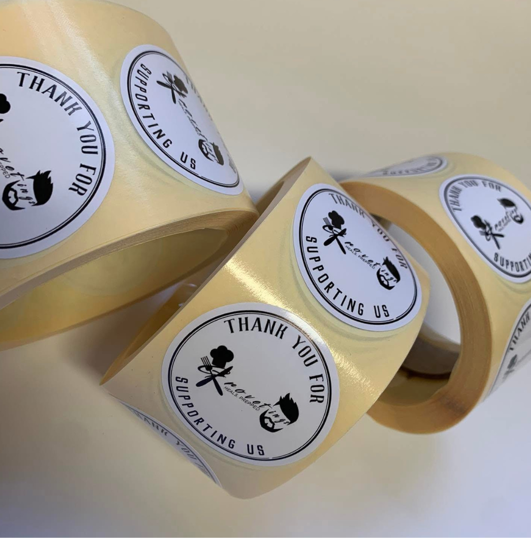 Circle stickers on a roll