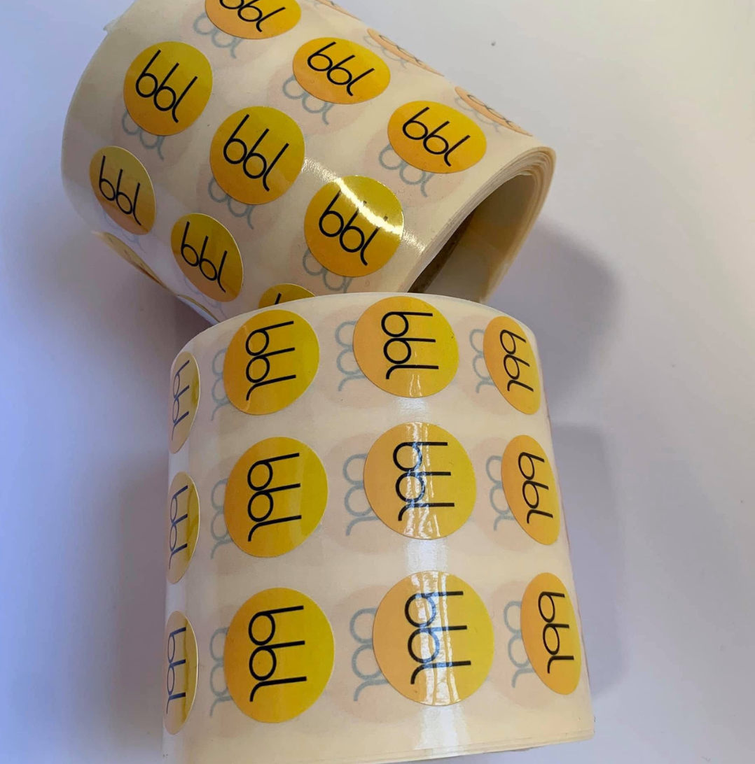 Circle stickers on a roll